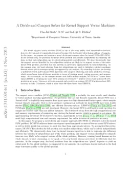 A Divide-and-Conquer Solver for Kernel Support Vector Machines