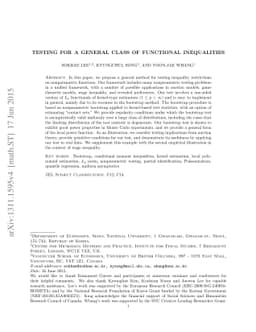 Testing for a General Class of Functional Inequalities