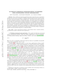 An Inexact Proximal Path-Following Algorithm for Constrained Convex
  Minimization