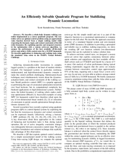 An Efficiently Solvable Quadratic Program for Stabilizing Dynamic
  Locomotion