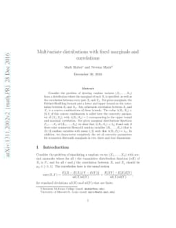 Multivariate distributions with fixed marginals and correlations