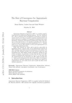 The Rate of Convergence for Approximate Bayesian Computation