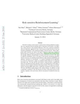 Risk-sensitive Reinforcement Learning