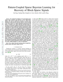 Pattern-Coupled Sparse Bayesian Learning for Recovery of Block-Sparse
  Signals