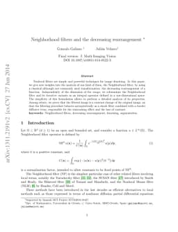 Neighborhood filters and the decreasing rearrangement