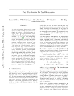 Fast Distribution To Real Regression