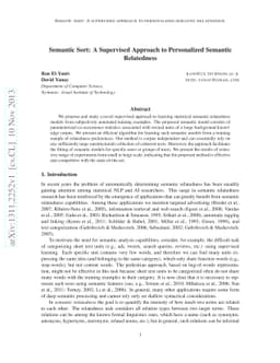 Semantic Sort: A Supervised Approach to Personalized Semantic
  Relatedness