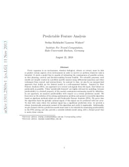 Predictable Feature Analysis