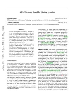 A PAC-Bayesian bound for Lifelong Learning