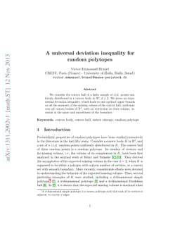 A universal deviation inequality for random polytopes