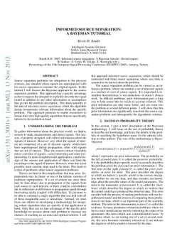 Informed Source Separation: A Bayesian Tutorial
