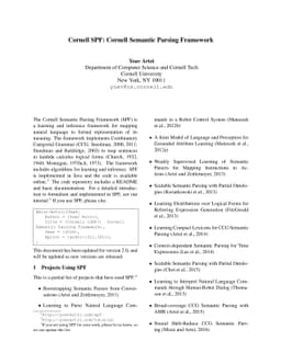 Cornell SPF: Cornell Semantic Parsing Framework