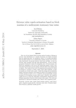 Extreme value copula estimation based on block maxima of a multivariate
  stationary time series