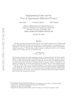 Fingerprinting Codes and the Price of Approximate Differential Privacy
