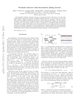 Stochastic inference with deterministic spiking neurons