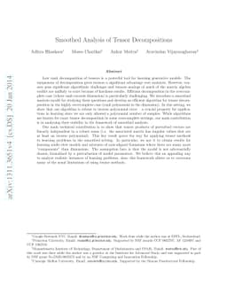 Smoothed Analysis of Tensor Decompositions
