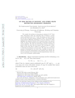 On risk bounds in isotonic and other shape restricted regression
  problems