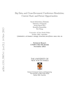 Big Data and Cross-Document Coreference Resolution: Current State and
  Future Opportunities