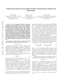 Compressed Sensing for Energy-Efficient Wireless Telemonitoring:
  Challenges and Opportunities