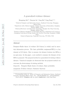 A generalized evidence distance