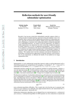 Reflection methods for user-friendly submodular optimization