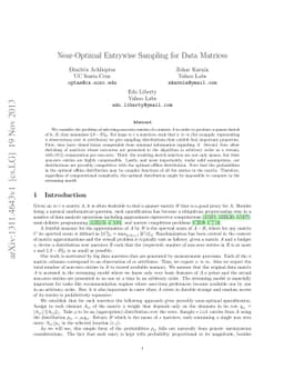 Near-Optimal Entrywise Sampling for Data Matrices