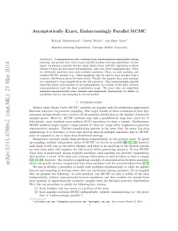 Asymptotically Exact, Embarrassingly Parallel MCMC