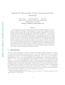 Beating the Minimax Rate of Active Learning with Prior Knowledge