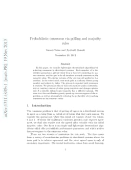 Probabilistic consensus via polling and majority rules