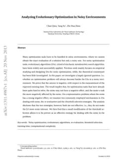 Analyzing Evolutionary Optimization in Noisy Environments
