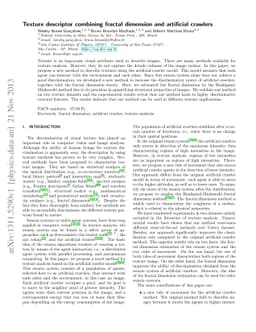 Texture descriptor combining fractal dimension and artificial crawlers