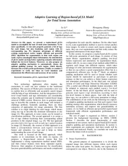Adaptive Learning of Region-based pLSA Model for Total Scene Annotation
