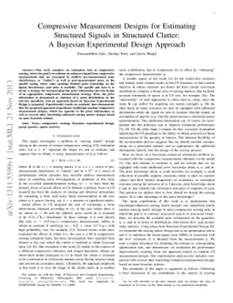Compressive Measurement Designs for Estimating Structured Signals in
  Structured Clutter: A Bayesian Experimental Design Approach