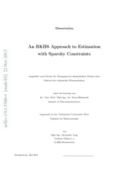 An RKHS Approach to Estimation with Sparsity Constraints