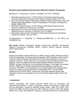 Dictionary-Learning-Based Reconstruction Method for Electron Tomography