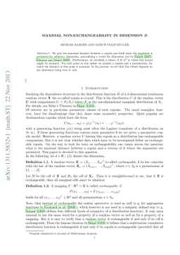 Maximal Non-Exchangeability in Dimension d