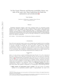 No Free Lunch Theorem and Bayesian probability theory: two sides of the
  same coin. Some implications for black-box optimization and metaheuristics