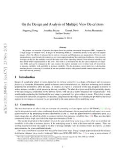 On the Design and Analysis of Multiple View Descriptors