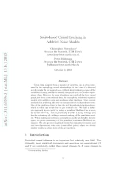 Score-based Causal Learning in Additive Noise Models