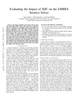 Evaluating the Impact of SDC on the GMRES Iterative Solver