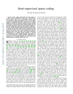 Semi-Supervised Sparse Coding