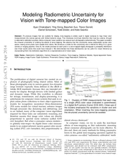 Modeling Radiometric Uncertainty for Vision with Tone-mapped Color
  Images