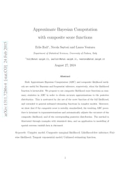 Approximate Bayesian Computation with composite score functions