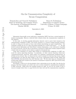 On the Communication Complexity of Secure Computation