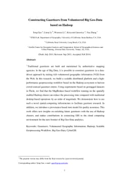 Constructing Gazetteers from Volunteered Big Geo-Data Based on Hadoop