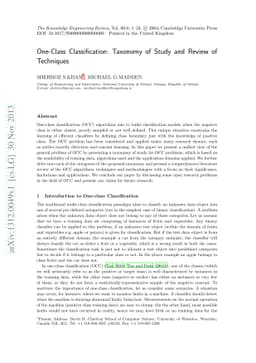 One-Class Classification: Taxonomy of Study and Review of Techniques