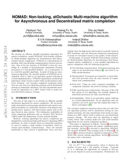 NOMAD: Non-locking, stOchastic Multi-machine algorithm for Asynchronous
  and Decentralized matrix completion