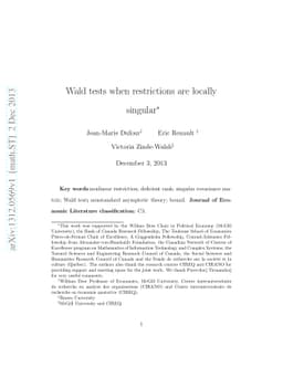 Wald tests when restrictions are locally singular