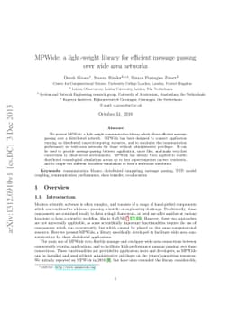 MPWide: a light-weight library for efficient message passing over wide
  area networks