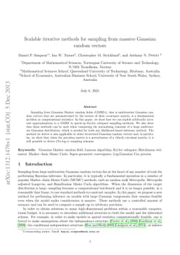 Scalable iterative methods for sampling from massive Gaussian random
  vectors